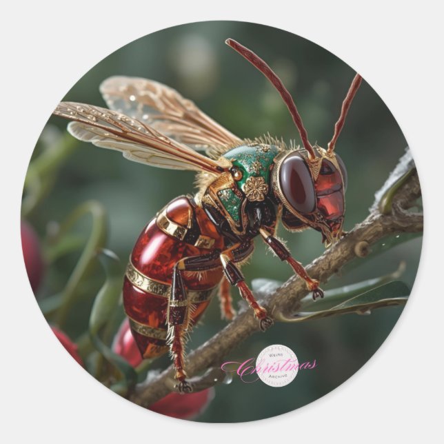 Schöne Holiday Insektensticker Runder Aufkleber (Vorderseite)