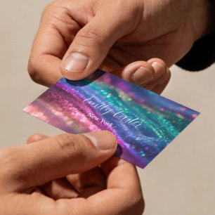 Schöne holografische Glitter Girly neonfarben  Visitenkarte