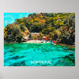 Schöne honduras Tropenölmalerei Poster