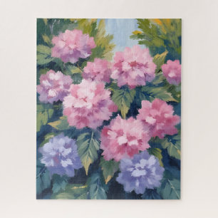 Schöne Hortensienblüten   Florale Aquarellmalerei