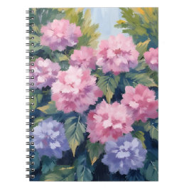 Schöne Hortensienblüten | Florale Aquarellmalerei Notizblock