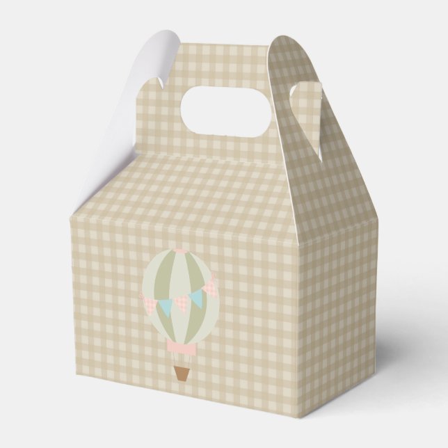 Schöne Hot Air Ballon Neutral Baby Dusche Geschenkschachtel (Vorderseite)