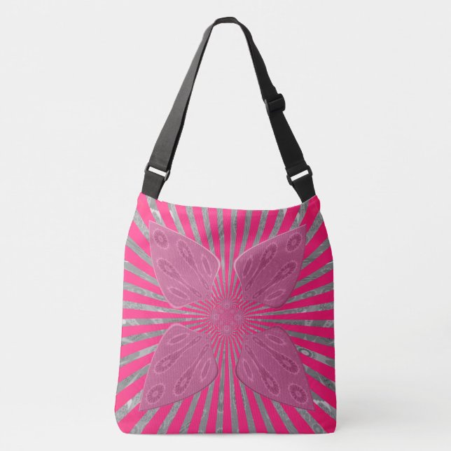 Schöne Hübsche Pink Spades Designkunst Tragetaschen Mit Langen Trägern (Vorderseite)