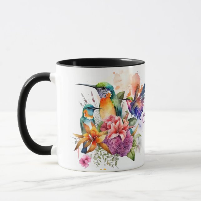 Schöne Humming-Vögel in Blume Tasse (Links)