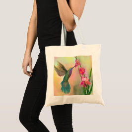 Schöne Hummingbird- und Blumen-Tragetasche Tragetasche