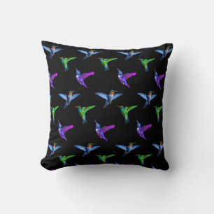 Schöne Hummingbirds auf schwarz Kissen