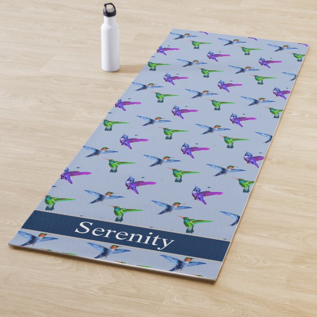 Schöne Hummingbirds auf Sky Blue Yogamatte (Beispiel)