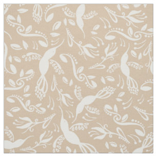 Schöne Hummingbirds Colibri Birnen Creme Beige Stoff