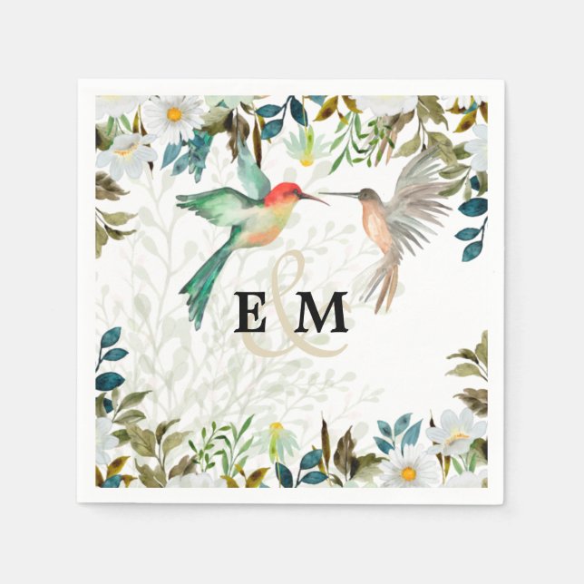 Schöne HUMMINGBIRDS Couple Wedding Serviette (Vorderseite)