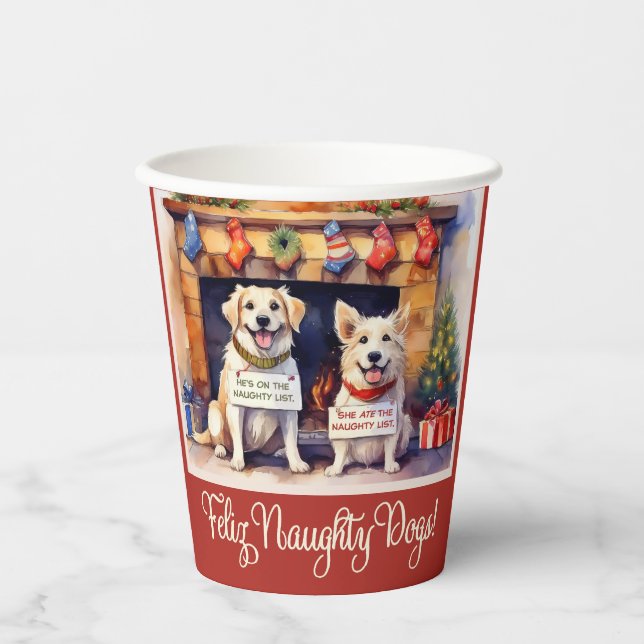 Schöne Hunde Weihnachten Pappbecher (Vorderseite)