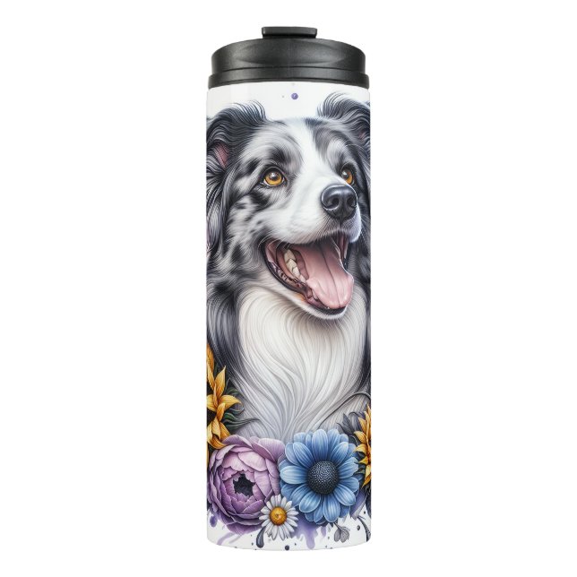 Schöne Hunderassen/Border Collie Dog Thermosbecher (Vorderseite)