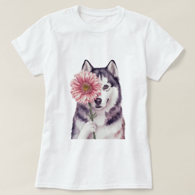 Schöne Husky-Aquarellbilder T-Shirt (Design vorne)