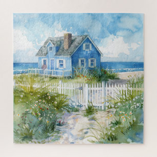 Schöne Hütte am Strand von Watercolor