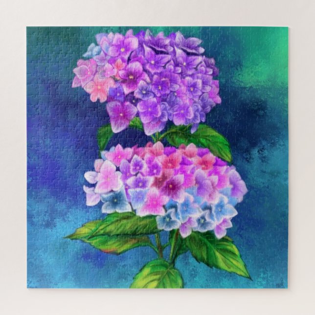 Schöne Hydrangea-Blume - Malerei Art (Vertikal)