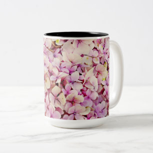 Schöne Hydrangea-Blume Zweifarbige Tasse