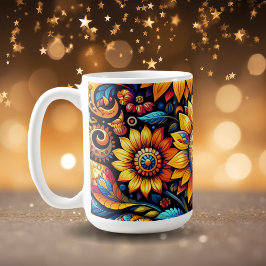 Schöne, hyperrealistische Sonnenblumen Kunst Kaffeetasse