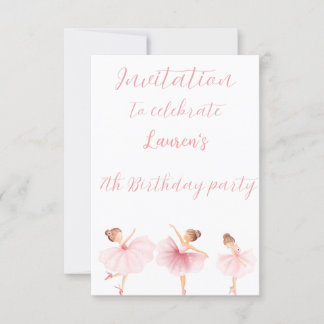 Schöne illustrierte 7. Geburtstagseinladung Einladung