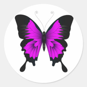 Schöne illustrierte Butterfly Classic Round Sti Runder Aufkleber