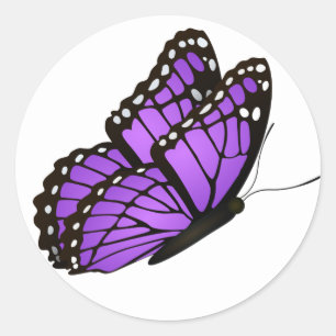 Schöne illustrierte Butterfly Classic Round Stic Runder Aufkleber
