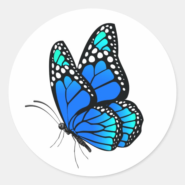 Schöne illustrierte Butterfly Runder Aufkleber (Vorderseite)
