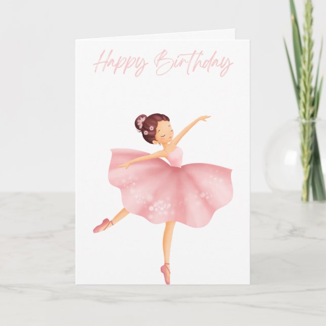 Schöne Illustrierte Kleine Ballerina, Kinder Karte (Vorderseite)