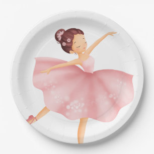 Schöne illustrierte "kleine Ballerina" Pappteller