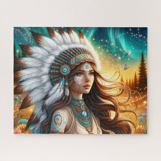 Schöne indianische spirituelle Frau (Horizontal)