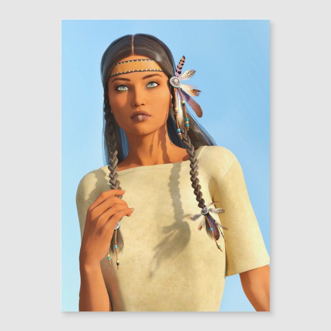 Schöne indigene Amerikanerin Magnetkarte (Vorderseite)