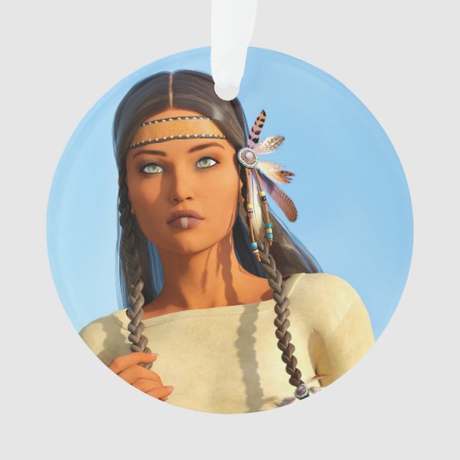 Schöne indigene Amerikanerin Ornament (Vorderseite)