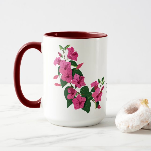 Schöne, individuell gestaltete Blumenzauber Tasse (Mit Donut)