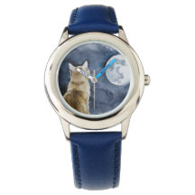 Schöne Ingwer Cat und Vollmond Watch