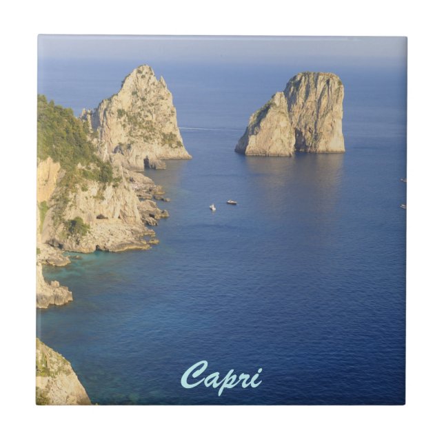 Schöne Insel Capri Fliese (Vorderseite)