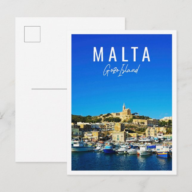 Schöne Insel Gozo Malta Postkarte (Vorne/Hinten)