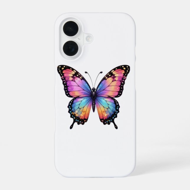 Schöne Iphone 16 Hülle mit Schmetterlingsbild  (Rückseite)