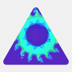 Schöne Iridescent Blue Floral Art Ölgemälde Dreieckiger Aufkleber