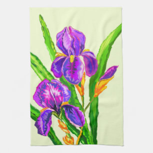 Schöne Iris Blume Handtuchfeder Geschirrtuch