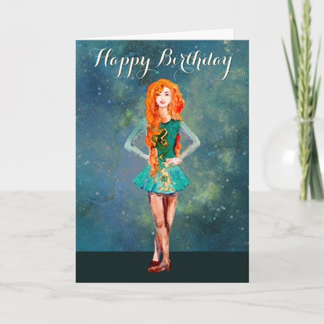 Schöne Irish Dancer Hard Shoe Tanz Geburtstag Karte (Vorderseite)