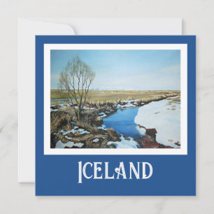 Schöne Island-Landschaft-Szene schöne Kunst Feiertagskarte