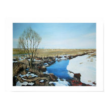 Schöne Island Schneelandschaft Schöne Kunst