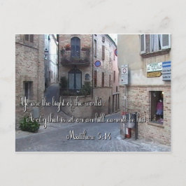 Schöne Italienische Dorfstraße mit Schrift Postkarte