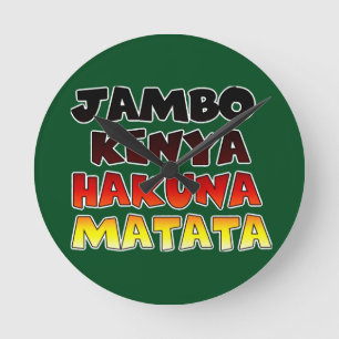 Schöne Jambo Kenia Hakuna Matata Liebenswerte Kuns Runde Wanduhr