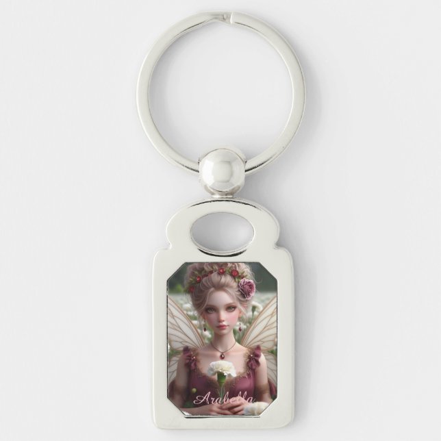 Schöne Januar Fairy in den Nelken Schlüsselanhänger (Vorderseite)