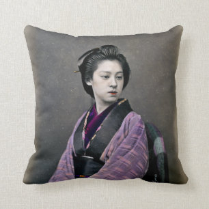 Schöne japanische Frau 1870 Kissen