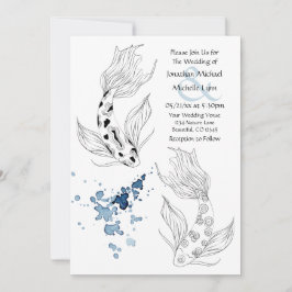 Schöne japanische Koi Fish Hochzeit Einladung