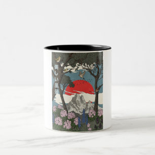 Schöne japanische Landschaft Zweifarbige Tasse