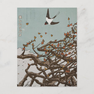 Schöne japanische Schwalbe Postkarte