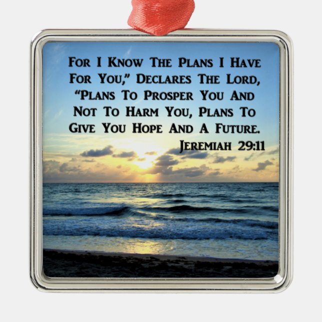 SCHÖNE JEREMIAH 29:11 BLAUE SKIES ORNAMENT AUS METALL (Vorne)