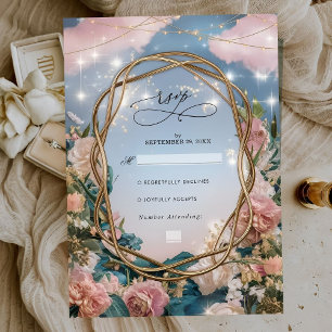Schöne Jugendstil-Hochzeit RSVP Karte