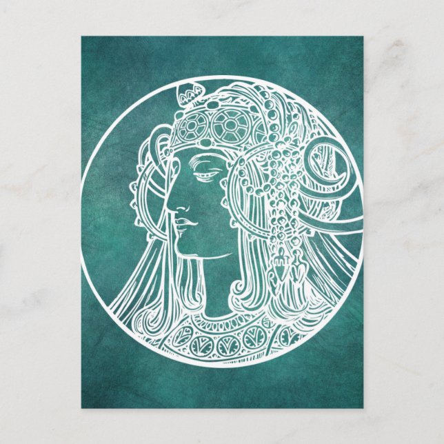 Schöne Jugendstil-Postkarte Postkarte (Vorderseite)