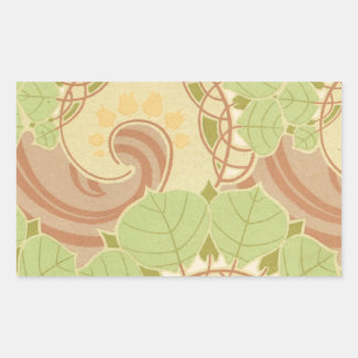 schöne Jugendstil-Wirble Blätter Musterkunst Rechteckiger Aufkleber